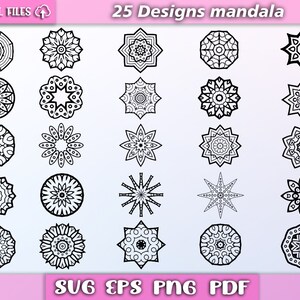 Mandala svg/ mandala bundle svg/ mandala clipart/ eps/pdf/png/svg/ mandala silhouette/ flower mandala svg