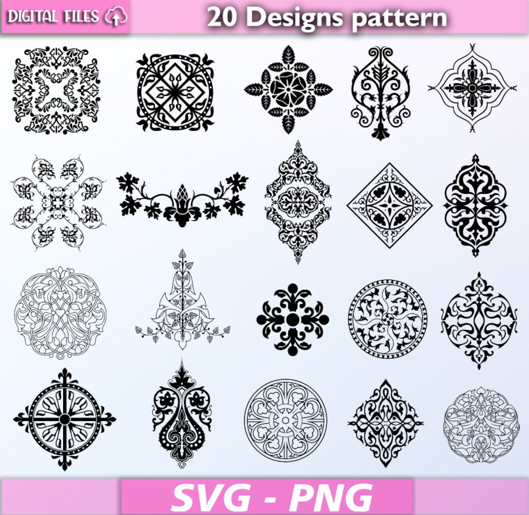 Pattern Bundle Svg/ Pattern Svg/ Silhouette Patterns/ Pattern Clipart ...