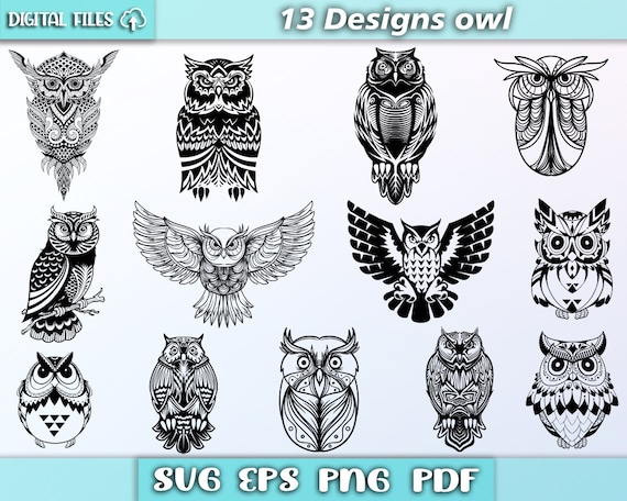 フクロウのバンドルSVG/フクロウのベクター/かわいいフクロウ/フクロウ