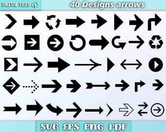 Arrows svg bundle/ arrow svg/ arrows vector/ arrow clipart/ eps/pdf/png/svg/ arrow cut files/ arrow silhouette