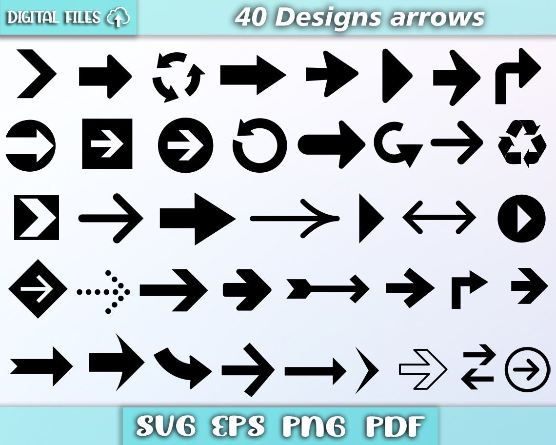 Arrows Svg Bundle/ Arrow Svg/ Arrows Vector/ Arrow Clipart/ Eps/pdf/png ...
