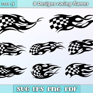 Racing Flames svg/ Rennflamme Vektor/ Auto stiker svg/ Silhouette Cut Files/ Flames svg/ eps/pdf/png/svg