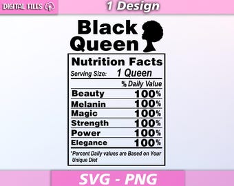 Black queen nutrition facts svg/ black queen svg/ nutrition facts svg/ black queen vector design/ eps/pdf/png/svg