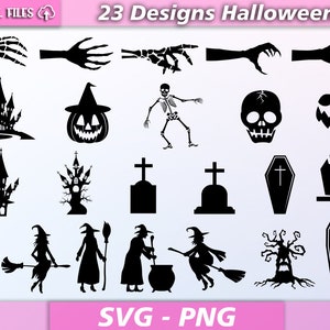 Halloween bundle svg/ Halloween silhouette/ Halloween clipart/ vector svg/ png/svg