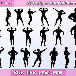 Culturistas svg / culturistas Silueta / culturismo svg / deporte svg / gimnasio svg / entrenamiento svg / culturista clipart / eps / pdf / png / svg