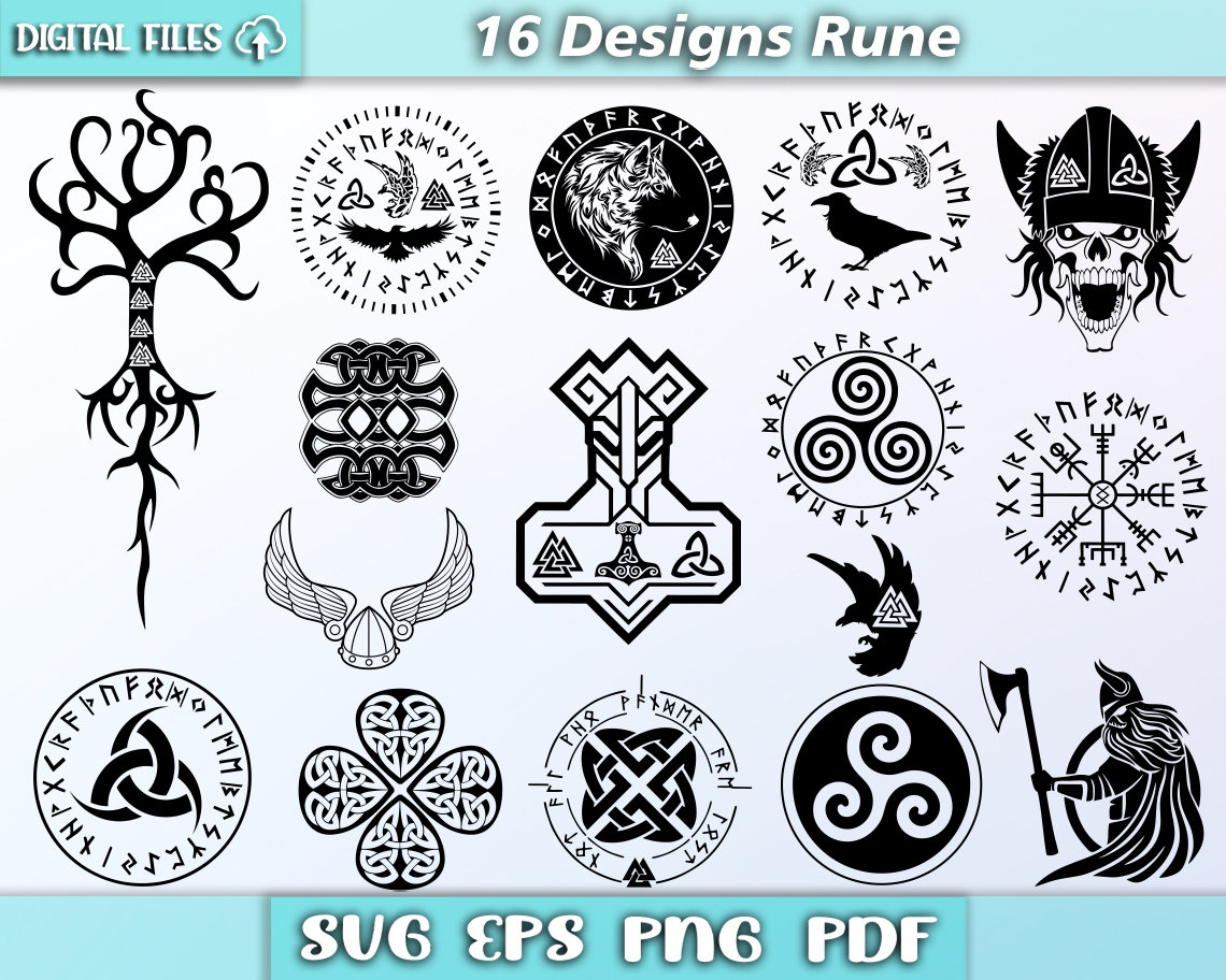 God of War Tattoo Viking Symbols SVG Norse (Instant Download) 