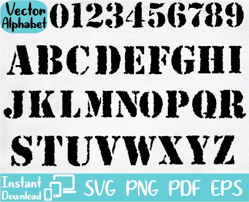 Distressed Alphabet SVG Distressed Stencil Font Svg Vector | Etsy