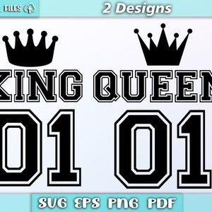 King svg/ queen svg/ archivos vectoriales/ queen and king svg/ queen svg/ eps/pdf/png/svg/ king queen clipart