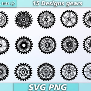 Gears bundle svg/ gear svg/ gear vector/ gears silhouette/ steampunk svg/ gear clipart/ png/svg