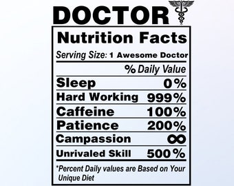 Datos nutricionales doctor svg/ datos nutricionales vector/ doctor svg/ doctor clipart/ nutrición svg/ medicina svg/ eps/pdf/png/svg