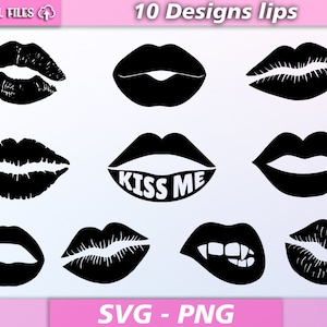 Lips silhouette svg/ lips svg/ clipart lips/ lipstick svg/ lips vector/ svg/png