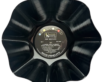 The Beatles - A Hard Day's Night Record Bowl [BLACK 12" VINYL] Retro Record Bowl / Wall Decor