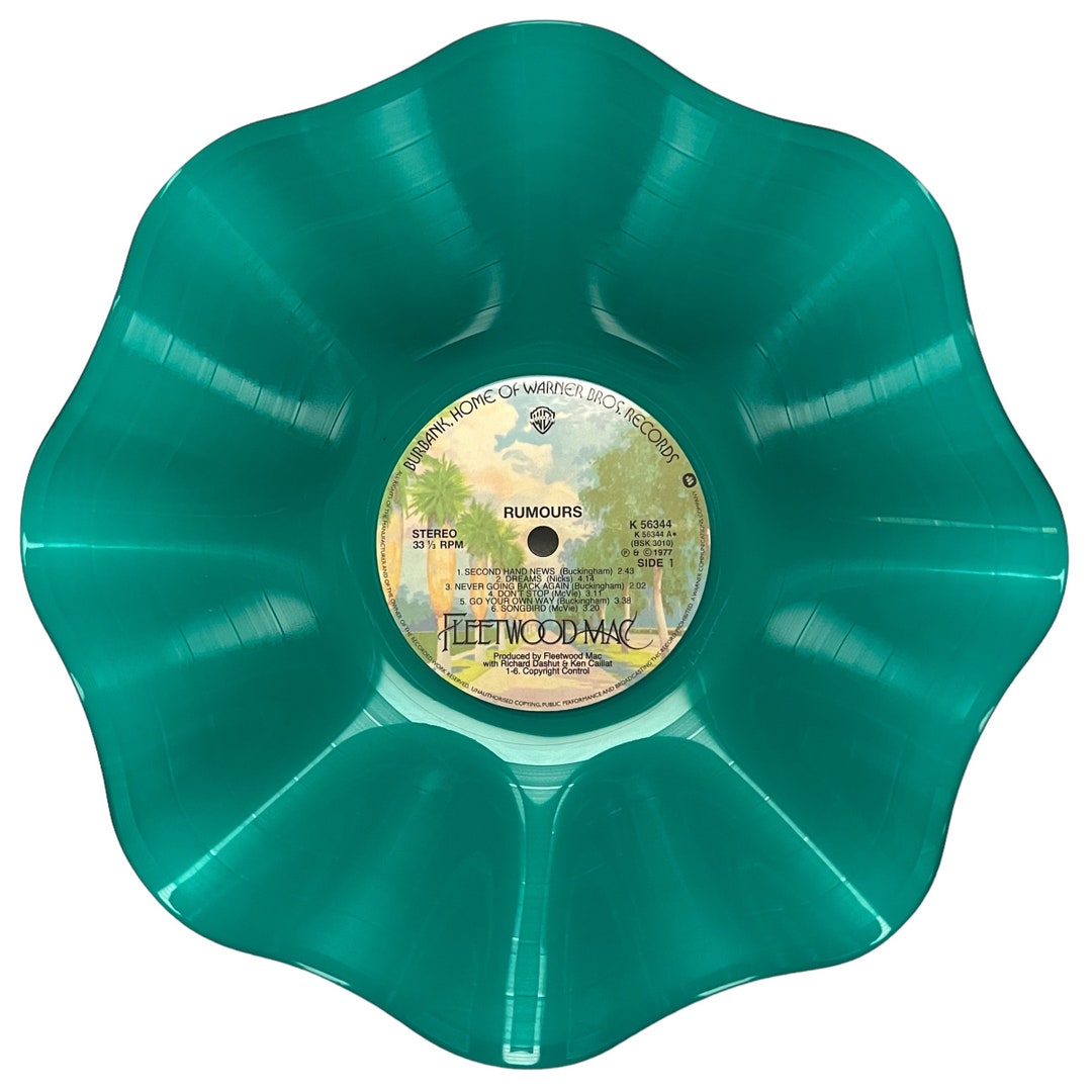 Fleetwood Mac - Rumours Record Bowl [TRANSLUCENT TEAL 12" VINYL] Retro Record Bowl / Wall Decor