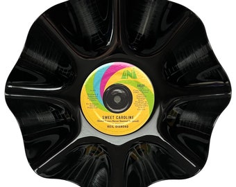 Neil Diamond - Sweet Caroline Record Bowl [BLACK 12" VINYL] Retro Record Bowl / Wall Decor