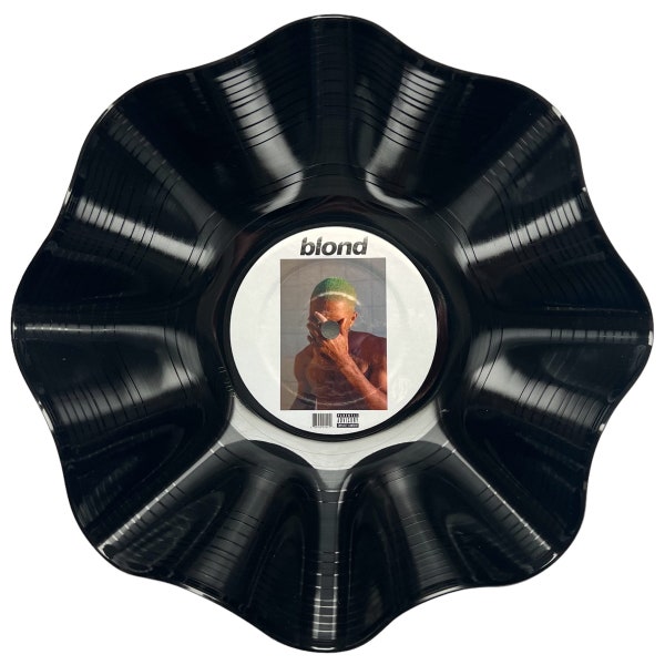 Frank Ocean - Blond Record Bowl [BLACK 12" VINYL] Retro Record Bowl / Wall Decor