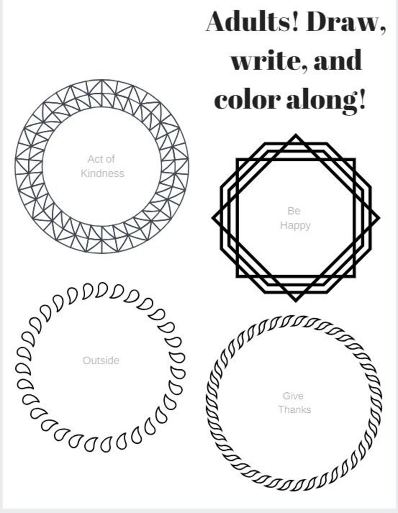 Kids Mindfulness Coloring Pages With Bonus Corresponding Adult
