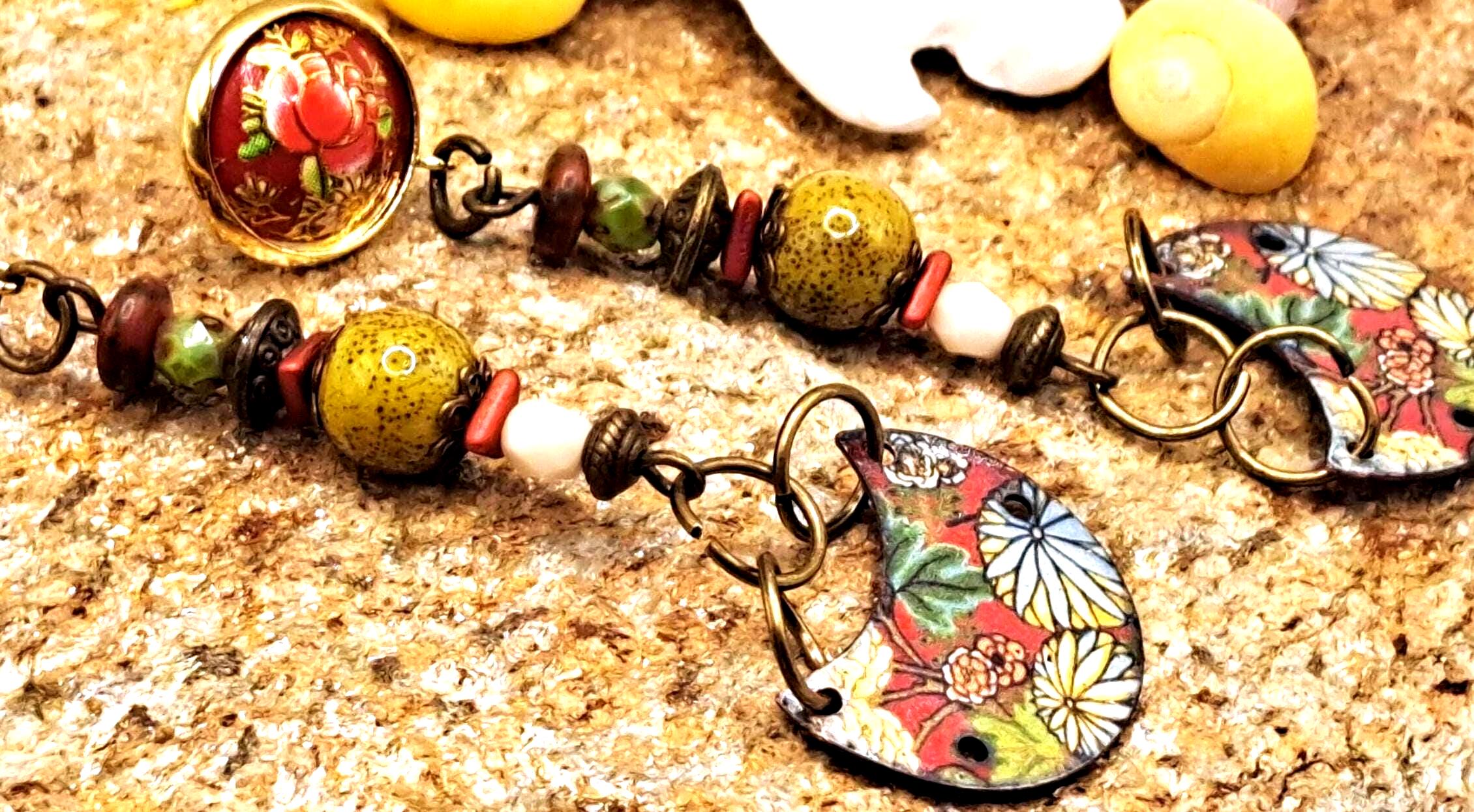 BIJOU D'ARTISTE COLLIER PENDENTIF ANTHROPOMORPHE EN BRONZE Dor%c3%89 334599768842