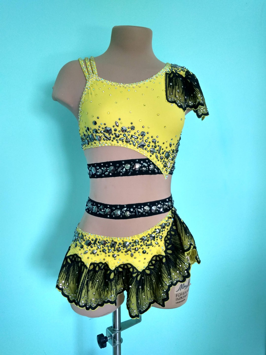 One Piece Jazz Dance Costume Size Adult XS/S Yellow With Etsy