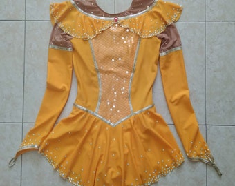 Figure ice skating dress, adult XS/S. Disney, Beauty and the Beast, Belle