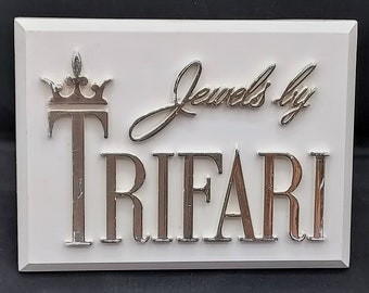 Vintage Crown Jewels by TRIFARI JEWELRY Retail Advertising Counter Display SIGN