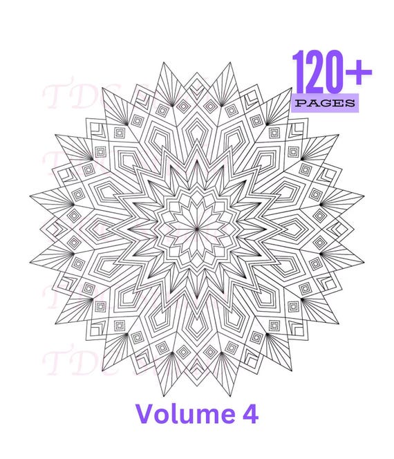 120+ Mandala Coloring Pages Vol 4 |  Printable & Digital Mandala Coloring Book Stress Relief | A4 PDF 3600px 300 DPI PNGs | Digital Download