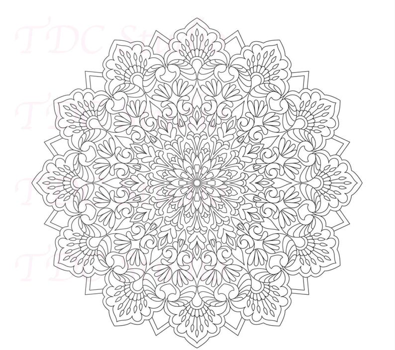 Mandala Coloring Page - watermarked
