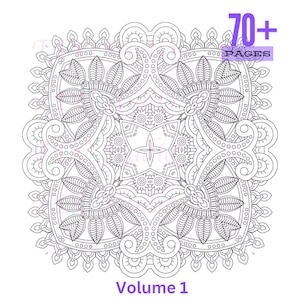 Intricate Mandala Coloring Pages 70+ Square Mandala Designs A4 PDF 3000px 300 DPI JPGs | Mandalas Wall Art Stress Relief