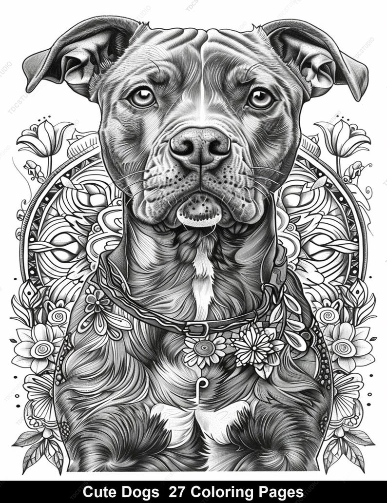 27 Color Pages 27 Dogs & Puppies Coloring Pages for Adults and Kids | Printable Cute ...