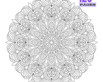 Mandala Coloring For Kids and Adults, Designs for Mindfulness Creativity Stress Relief | Printable PDF  & JPEGs Digital Download