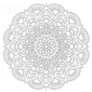 Mandala Coloring Page - watermarked