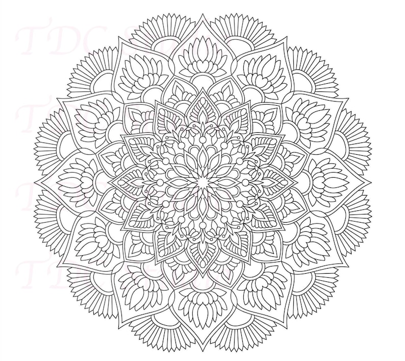 Mandala Coloring Page - watermarked
