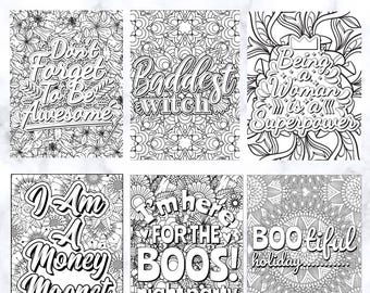 200+ Mandala Quotes Coloring Pages Printable & Digital Mandala Coloring Book Stress Relief | A4 PDF Positivity Love Beautiful Quotes