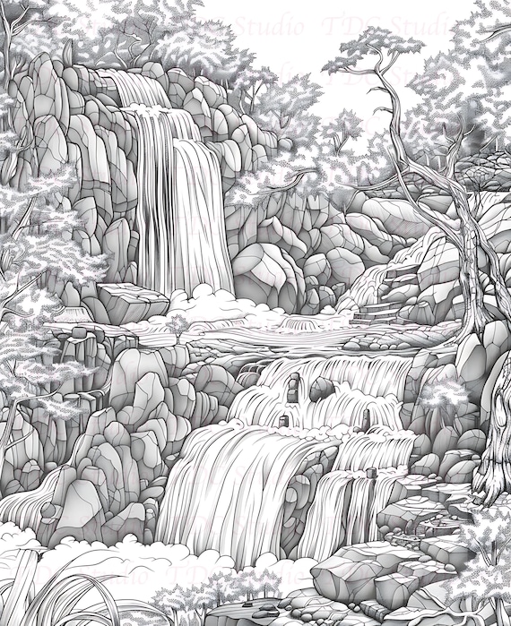 50+ Nature Coloring Pages Scenic Pages | Mountains, Beaches, Forests & More | PDF JPG | Relaxation Mindfulness | Digital Download