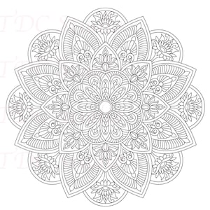 Mandala Coloring Page - watermarked