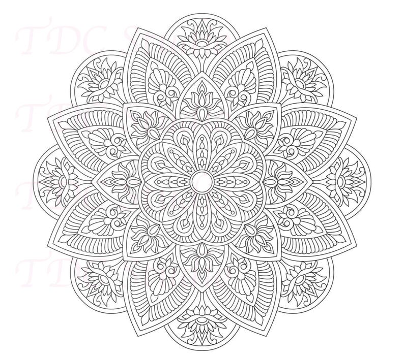 Mandala Coloring Page - watermarked