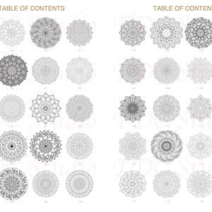 Mandala Coloring Book - Table of Contents (81 to 120) | Each thumbnail is clickable