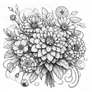50+ Botanische Blumen Malvorlagen | Botanischer Garten Malbuch | Florales Malbuch für Erwachsene | Sofortdownload | A4 PDF JPGs