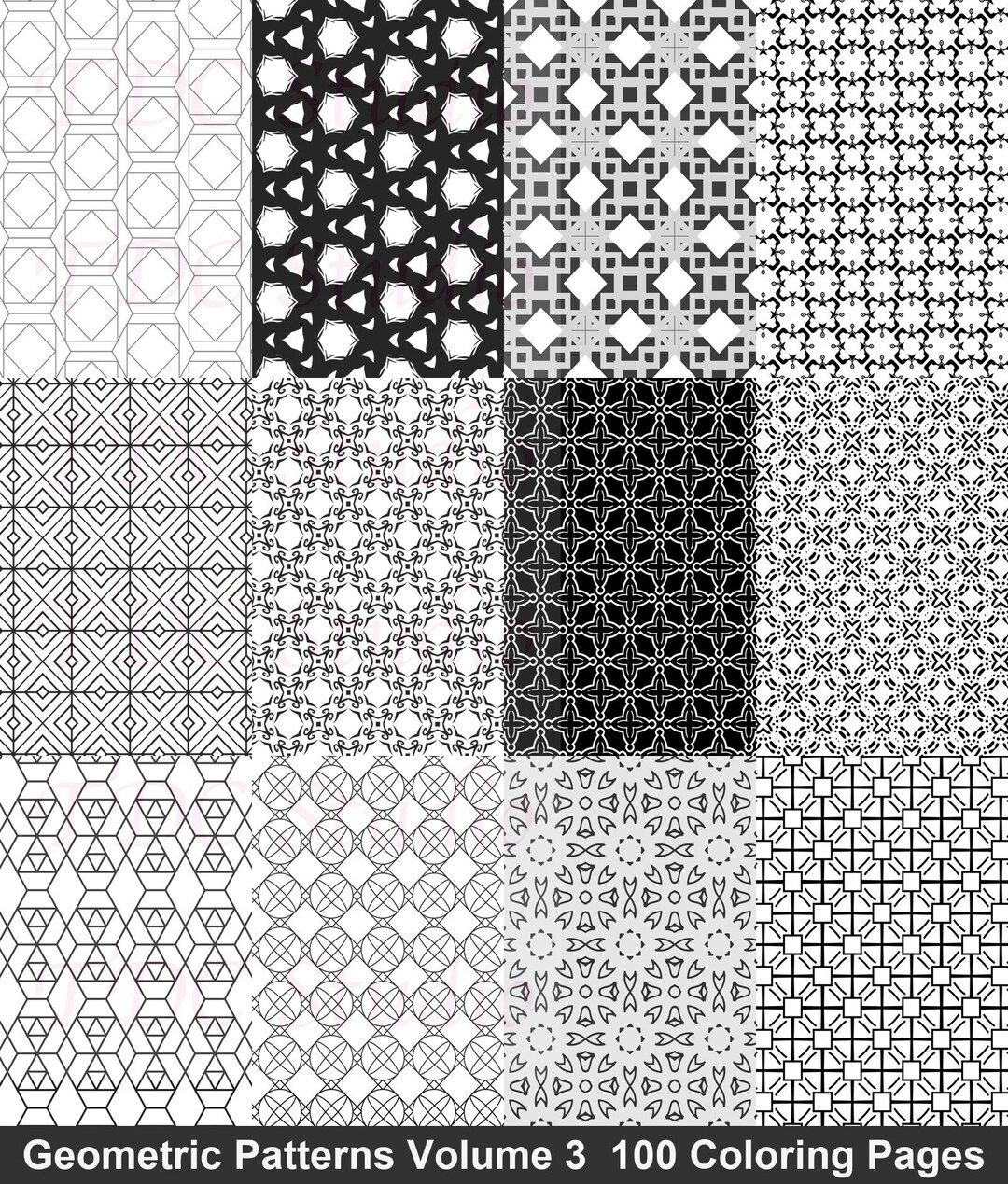 Geometric Pattern Coloring Pages Volume 3 | Scrapbook Paper Wall Decor ...
