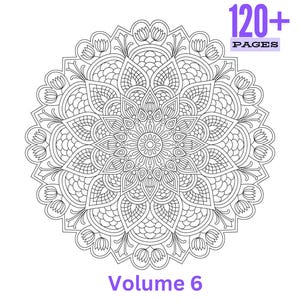 120+ Mandala da colorare / Libro da colorare con mandala a pois Volume 6 / A4 PDF 3600px 300 DPI JPG / Mandala da parete con mandala a pois Mandala Therapy