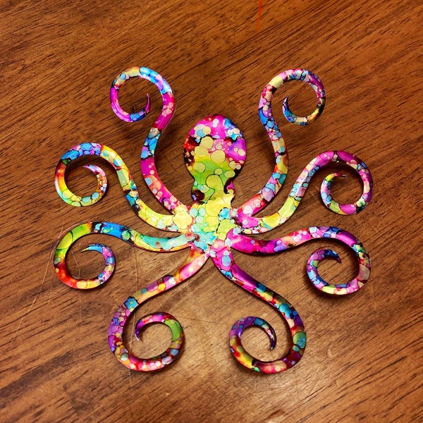 Recycled octopus ornament, repurposed aluminum can, recycled gift