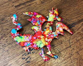 Recycled dragon ornament, repurposed aluminum can, recycled gift