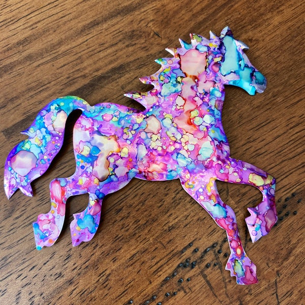 Horse upcycled ornament, recycled ornament, recycled aluminum can ornament, gift, favor, holiday, aluminum, art, repurposed, zodiac, BIG