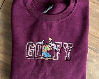 Embroidered Goofy Sweatshirt, Gift for Him, Gift for Her