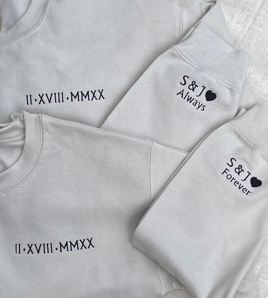Roman Numeral Hoodie, Custom Embroidery • Perfect for Couples ...