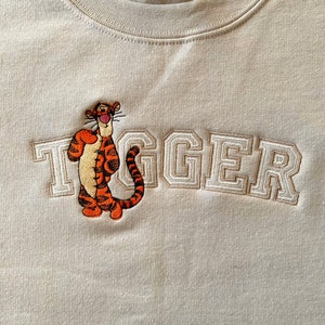 Embroidered Tigger Sweatshirt, Gift for Him, Gift for Her