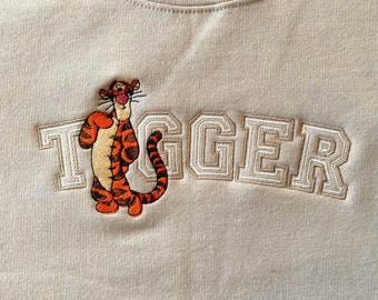 Embroidered Tigger Sweatshirt, Gift for Him, Gift for Her