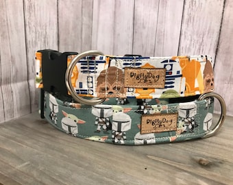 Star Wars Dog Collar: Chewbacca, R2D2, C3PO Print - Designer Clip Collar