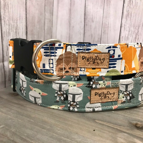 Star Wars Dog Collar: Chewbacca, R2D2, C3PO Print - Designer Clip Collar
