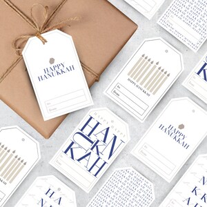 Minimalist Hanukkah Gift Tags | Modern Holiday Labels