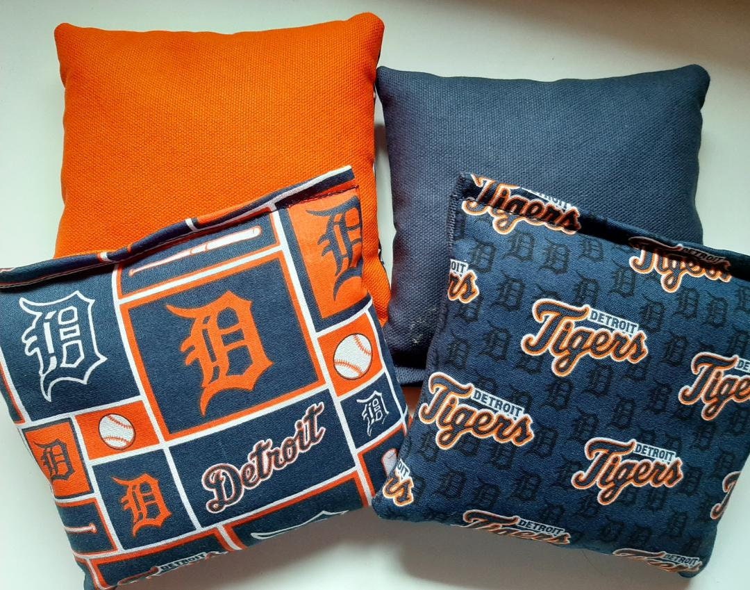 Detroit Tigers Themed Cornhole Bags, Set of 8 - Etsy